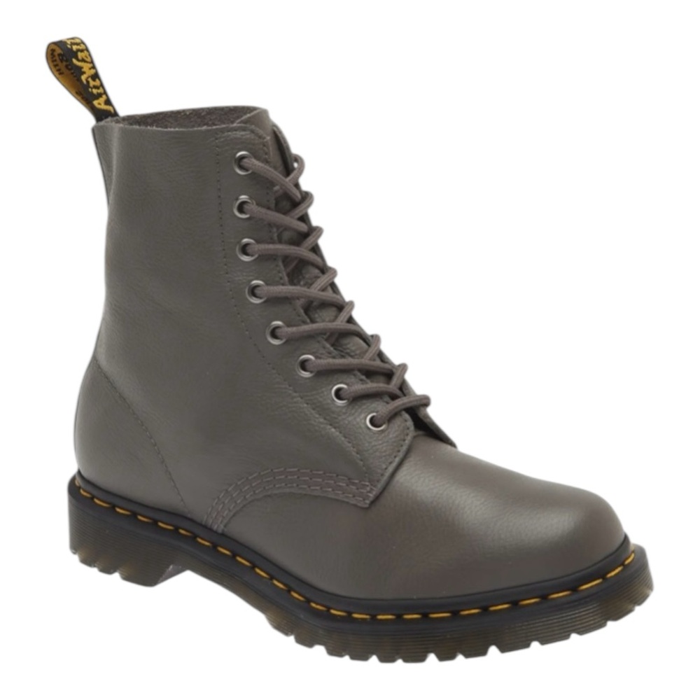 Dr. Martens Women's Gray Lace-Up Leather Combat Boots